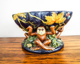 Vintage Ceramic Majolica Figural Tropical Fruit Bowl