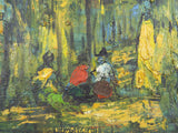 Vintage Art Pair of Landscape Oil Painting Impressionism by M Duval