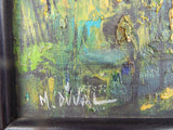 Vintage Art Pair of Landscape Oil Painting Impressionism by M Duval