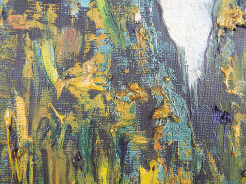Vintage Art Pair of Landscape Oil Painting Impressionism by