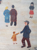 1930s Naive Lowry Style Oil on Canvas Painting by M Simonet - Yesteryear Essentials
 - 10
