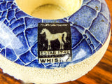 Vintage White Horse Ceramic Stoneware Match Holder Scotch Whiskey Safe Breweriana