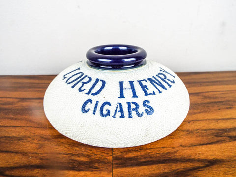 Rare Vintage Advertising Lord Henry Cigars Stoneware Ceramic Match Holder