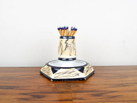 1930s Stoneware Art Deco Ceramic Porcelain Match Holder - Yesteryear Essentials
 - 1