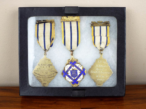Vintage Sterling Silver Temperance Order of Rechabites IOR Medal Display