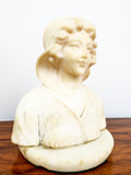 Vintage Miniature Alabaster Female Bust Sculpture