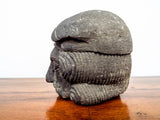 Antique Stone Basalt Carved French Head Phrygian
