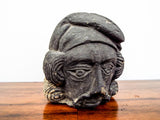 Antique Stone Basalt Carved French Head Phrygian