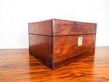 Antique Victorian Jewelry Wooden Box Safe w Secret Drawer