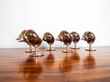 Vintage Sterling Silver Clad Shell Open Salt Cellars