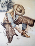 RL Vintage Signed Western Cowboy Watercolor Painting by M Martin - Yesteryear Essentials
 - 3