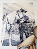 RL Vintage Signed Western Cowboy Watercolor Painting by M Martin - Yesteryear Essentials
 - 8