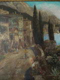 Signed Italian Oil on Canvas Landscape Painting ~ V Ricardo