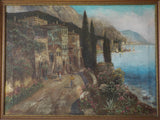 Signed Italian Oil on Canvas Landscape Painting ~ V Ricardo