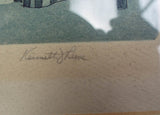 Vintage Signed Aquatint Etching by Kenneth J Reeve called Snow Patterns