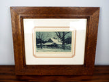 Vintage Signed Aquatint Etching by Kenneth J Reeve called Snow Patterns