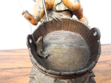 Antique Spelter French Sculpture August Moreau Boy Fishing