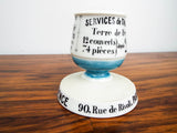 Vintage French Ceramic Match Holder Striker for Aux Lions de Faience Toothpicks