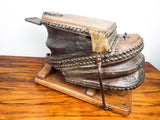 Antique Victorian Wood Leather Foot Bellows