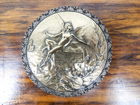 Vintage Copper Clad Medallion Giovanni Schoeman Cold Cast Bronze Albert Camus