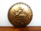 Vintage Copper Clad Medallion Giovanni Schoeman Cold Cast Bronze Albert Camus