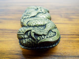 Antique Brass Japanese Vesta Case Meji Dragon Match Holder Case Safe
