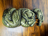 Antique Brass Japanese Vesta Case Meji Dragon Match Holder Case Safe