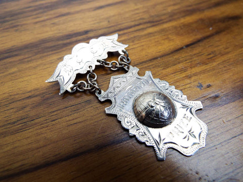 Antique Victorian 14k Gold WCTU Womens Suffragette Pinback Prize Pin Medal Badge