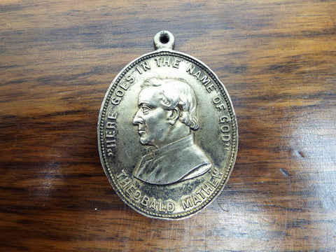 Antique Religious Father Theobald Mathew Temperance Medal Medallion
