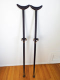 Antique 1800s American Civil War Military Officers Brass Crutches
