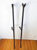 Antique 1800s American Civil War Military Officers Brass Crutches