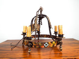 Vintage Spanish Style Wrought Iron Chandelier Ceiling Light Antique Lighting