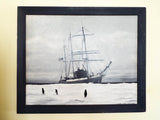 Antique USN Oil on Canvas Painting USS Bear Coast Guard Cutter Jessie A Yandell