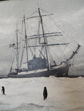 Antique USN Oil on Canvas Painting USS Bear Coast Guard Cutter Jessie A Yandell