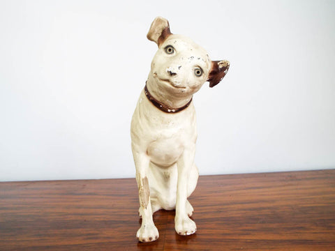 Nipper Dog Chalkware Sculpture Advertising  Statue