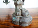Antique French Bronze Trefoil Architectural Base