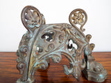 Antique French Bronze Trefoil Architectural Base