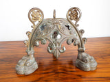 Antique French Bronze Trefoil Architectural Base