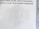 Chuck Jones Signed Wile E Coyote Sericel COA Warner Brothers Animation Cel