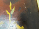 Contemporary Signed Shari Michaud Oil Canvas Framed Portrait Painting Orange Art