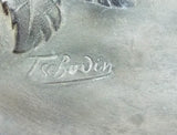 Antique Art Nouveau Secessionist Signed Pin Tray Dish Tschuvin Cicada Tray