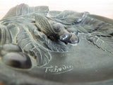 Antique Art Nouveau Secessionist Signed Pin Tray Dish Tschuvin Cicada Tray