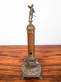 Antique Victorian Brass British Figural Table Thermometer