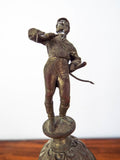 Antique Victorian Brass British Figural Table Thermometer