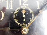 Vintage WW2 Seth Thomas Mark I Deck Clock Brass Nickel Plated US Navy Black Face