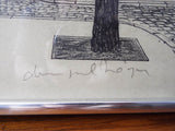 Vintage 1974 Original Lithograph Signed Art Denis Paul Noyer 249/260 Paris Night