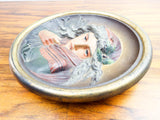 Antique Metal Bradley & Hubbard 1811 Art Plaque Cast Iron Plaque Winter Lady