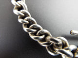 Antique English Sterling Silver Double Albert Watch Chain 14"