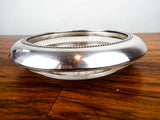Antique Silver Bead Rimmed Cut Glass Champagne Coaster ~ Frank M Whiting