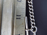 Antique English Sterling Silver Albert Watch Chain 13"